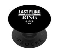 Design de célébration de l'enterrement de Vie de Jeune Fille « Last Fling Before The Ring » PopSockets PopGrip Adhésif