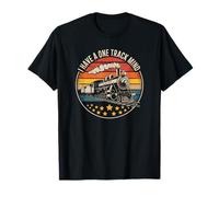 Design de chemin de fer vintage amusant pour les amateurs de train One Track Mind T-Shirt