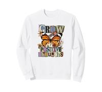 Design de Collage de Papillons monarques Grow Positive Thoughts Sweatshirt