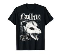 Design de Collage « Keep Smiling Opossum Punk » T-Shirt