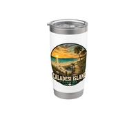 Design de coucher de soleil sur la plage de Caladesi, en Floride Gobelet isotherme en acier inoxydable double paroi