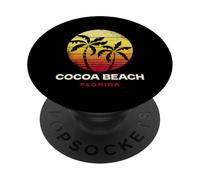 Design de Coucher de Soleil sur la Plage Tropicale de Cocoa Beach en Floride PopSockets PopGrip Adhésif