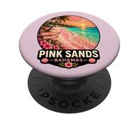 Design de Coucher de Soleil sur la Plage Tropicale de Sands Bahamas PopSockets PopGrip Adhésif