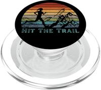 Design de Course Ultra Vintage Hit The Trail Marathon au Coucher du Soleil PopSockets PopGrip pour MagSafe