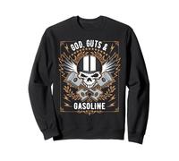 Design de crâne de Sport Automobile rétro God Guts and Gasoline Sweatshirt