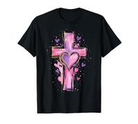 Design de cœur coloré avec Croix pour l'amour et la Foi T-Shirt Graphique avec Valeur