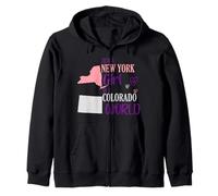 Design de Fille fière avec Inscription Just a New York Girl in a Colorado World Sweat à Capuche