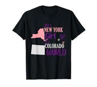 Design de Fille fière avec Inscription Just a New York Girl in a Colorado World T-Shirt