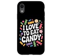 Design de friandises amusant « J'adore manger des bonbons » Coque pour iPhone XR