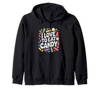 Design de friandises amusant « J'adore manger des bonbons » Sweat à Capuche