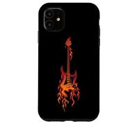 Design de Guitare Burning Fire pour Les Fans de Musique et Les guitaristes Coque pour iPhone 11