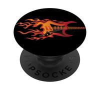 Design de Guitare Burning Fire pour Les Fans de Musique et Les guitaristes PopSockets PopGrip Adhésif