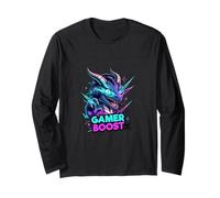 Design de Jeu Fantastique Dragon Gamer Cyber Style Manche Longue