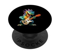 Design de Joueur de Guitare électrique Dragon Rock Star PopSockets PopGrip Adhésif
