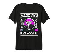 Design de karaté Wado-RYU avec Kanji et Karateka T-Shirt Haut de Gamme
