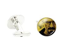 Design de la marque hommes boutons de manchette bijoux Hit US drama Breaking Bad haute qualité verre art boutons de manchette vintage cadeau