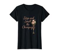 Design de l'équipe de la fête Florale Stop and Smell The Champagne T-Shirt