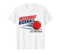 Design de Ligue pour Adultes Kickball Kick Run Regroup en Semaine T-Shirt