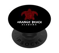 Design de l'île tribale aux Tortues de mer d'orange Beach en Alabama PopSockets PopGrip Adhésif