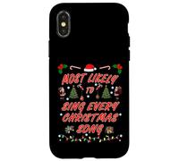 Design de Noël Le Plus susceptible de Chanter Chaque Chanson de Noël Coque pour iPhone X/XS