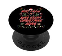 Design de Noël Le Plus susceptible de Chanter Chaque Chanson de Noël PopSockets PopGrip Adhésif