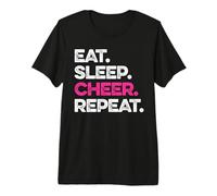 Design de Pom-Pom Girl « Eat Sleep Cheer Repeat » T-Shirt Haut de Gamme