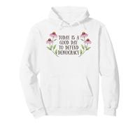 Design de Protestation Florale pour défendre la démocratie militante Art Sweat à Capuche