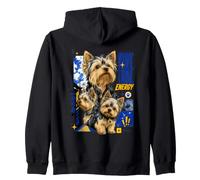 Design de Style Urbain pour Les Amoureux des Chiens Yorkie Energy Sweat à Capuche