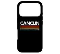 Design de Voyage de Plage Vintage à Rayures rétro à Rayures pour Cancún, Mexique Coque pour iPhone 17 Pro