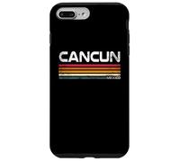 Design de Voyage de Plage Vintage à Rayures rétro à Rayures pour Cancún, Mexique Coque pour iPhone 7 Plus/8 Plus