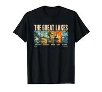 Design de Voyage des Grands Lacs Amérique du Nord T-Shirt Graphique avec Valeur