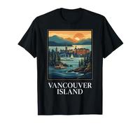 Design de Voyage rétro Vintage de l'île de Vancouver en Colombie-Britannique T-Shirt