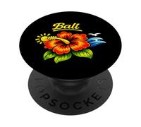Design de Voyage sur l'île Tropicale d'hibiscus à Bali PopSockets PopGrip Adhésif