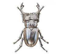 Design Décoration Murale Scarabée Métallique Bousier Géant Lucane Tenture Murale Insecte Bug Ornement Décor, Argent, 18 X 24 Cm
