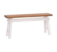 DESIGN DELIGHTS Banc East en Acajou | 118x27,5x53cm (LxPxH) | Bois Naturel, Rustique pour l'Entrée, Cuisine, d'Appoint Vintage, de Lit | Couleur: 06 Campagne Blanche