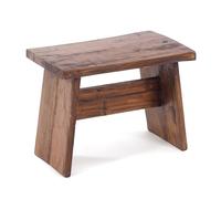DESIGN DELIGHTS Banquette rustique Schemel 100 cm | acajou massif, 40 x 31 x 25 cm (l x H x P) | Repose-pieds, tabouret décoratif en bois | Couleur : 02 marron clair