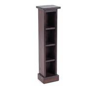 Design Delights Étagère à CD rustique en bois d’acajou massif - Dimensions (H x l x P) 76 x 15,5 x 16 cm - Étagère en bois avec 4 compartiments pour le rangement des CD