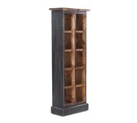 Design Delights ÉTAGÈRE CD & BIBLIOTHÈQUE Nature | 94 x 35,6 x 16,5 cm, Noir, Bois recyclé | Étagère en Bois