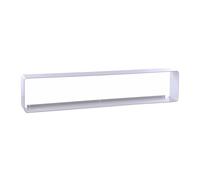 DESIGN DELIGHTS ÉTAGÈRE CD Murale Cube | 80 cm, métal laqué | Style rétro, Style 70s, pour 70 CDs | Couleur: Blanc