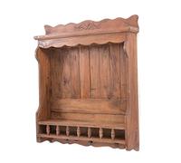 DESIGN DELIGHTS ÉTAGÈRE Murale Cottage | Bois Acajou, 76 cm, 3 Crochets, Compartiments | étagère de Cuisine, étagère Suspendue en Bois, Armoire Murale
