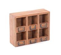 DESIGN DELIGHTS ÉTAGÈRE Murale Lima | Bois Massif, 30x24x10 cm (lxhxp), 6 Compartiments | Etagère en Bois, Suspendue, de Couloir avec Rangement