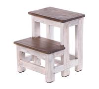 Design Delights Marchepieds Vintage | 46x37x37cm, Bois Recyclé, 2 Marches | Escabeau de Maison, Repose-Pieds
