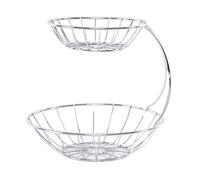 DESIGN DELIGHTS Panier à fruits double Stage | Fer chromé, 24,1 cm, 2 étages | Etagere