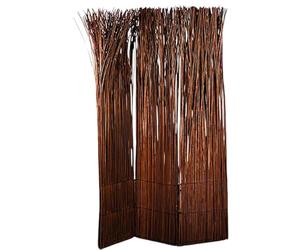 DESIGN DELIGHTS PARAVENT Nature | Brun, 160x120 cm, Bois de Saule | cloison, séperation de pièce
