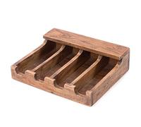DESIGN DELIGHTS Range-Couverts en Bois Palu | Acajou/Teck, 36x30 cm (lxp) | Coffret à Couverts, Organiseur de Cuisine, Caisse de Rangement, Caisse de tri Rustique