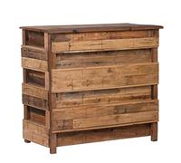 DESIGN DELIGHTS Rustique COMPTOIR de Bar Basta | 150x100x50 cm (lxhxp), Bois Massif | Armoire à vin, Armoire de Bar, minibar, comptoir à vin Vintage, comptoir de Vente, Bar en Bois