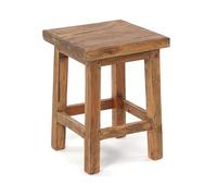 DESIGN DELIGHTS Tabouret en Bois Massive 48 | Acajou, 48x35x34cm (HxLxP) | Tabouret, Pouf, Tabouret à Fleurs, Table dappoint