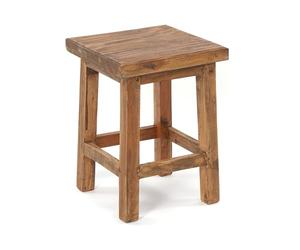 DESIGN DELIGHTS Tabouret en Bois Massive 48 | Acajou, 48x35x34cm (HxLxP) | Tabouret, Pouf, Tabouret à Fleurs, Table dappoint