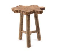 DESIGN DELIGHTS Tabouret en Bois Tree | Acajou, 50x40x30 cm | Tabouret pour Plantes, Tabouret en Tronc darbre, Table dappoint, Tabouret Racine, Naturel
