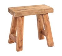DESIGN DELIGHTS Tabouret Vintage Rustique en Bois de Teck - 41 x 42 x 24 cm (H x L x P) - Pour Plantes - Couleur : 08 Miel Ciré